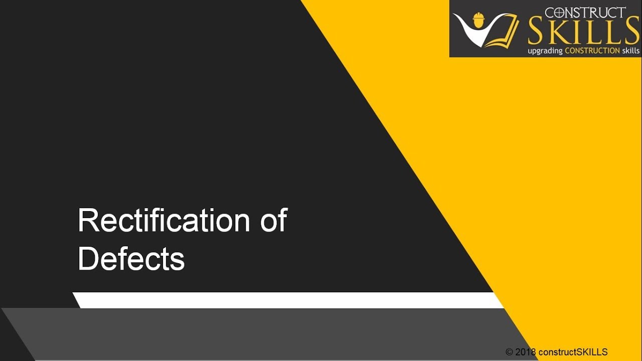 Rectification of Plaster defects - YouTube