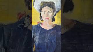 Юрий Пименов. Портрет Н.К.Пименовой в белой шляпе. 1943   #портрет