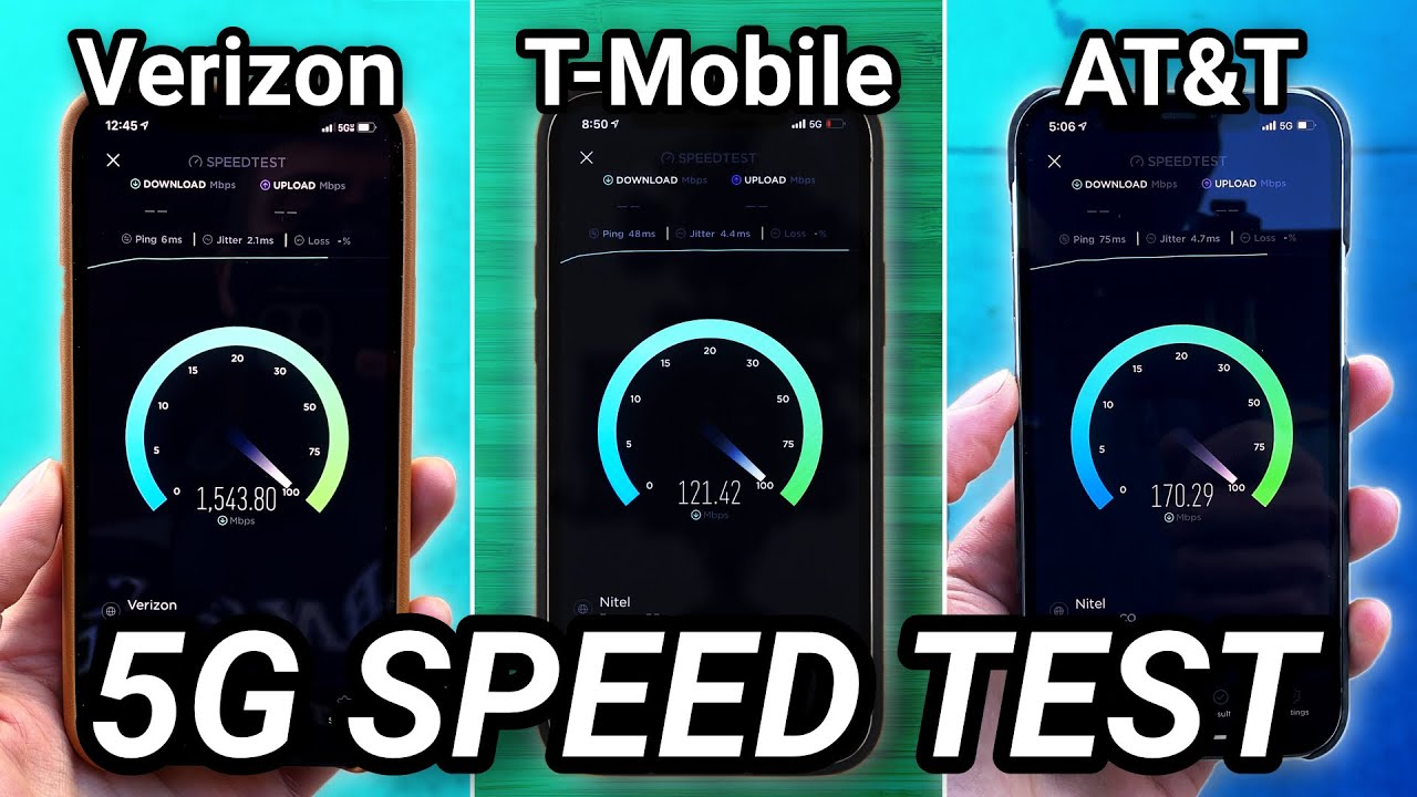 Iphone 12 5g Speed Test Verizon Vs T Mobile Vs Atandt Youtube
