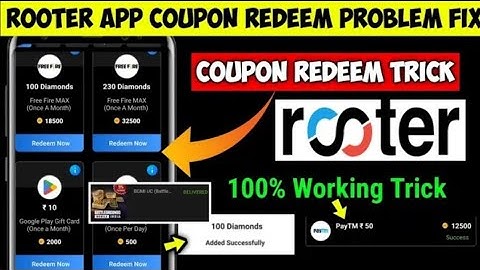 100%Redem🤩Rooter app coupon redeem problem solve | Rooter App Redem Code Redem Problem | Rooter app