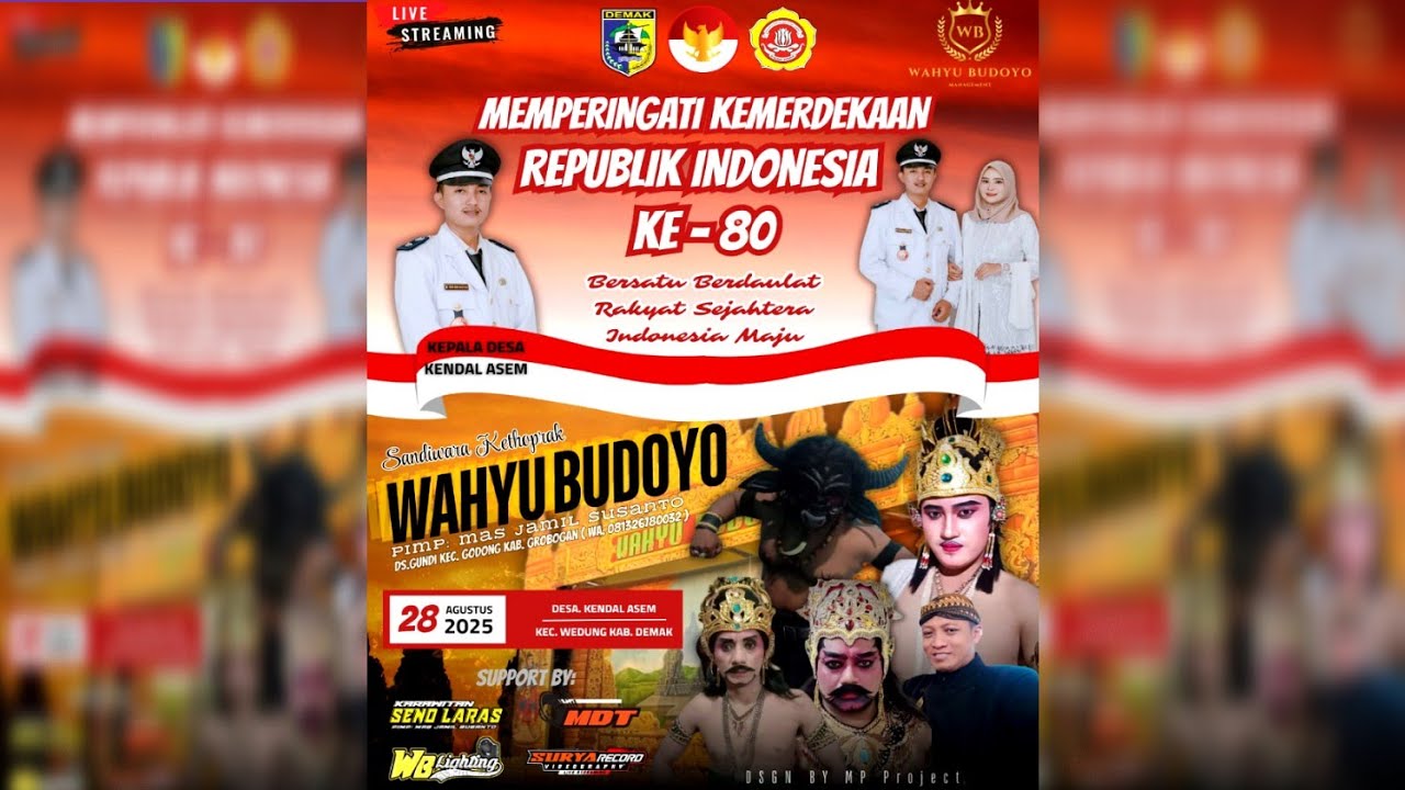 LIVE   KETHOPRAK WAHYU BUDOYO // HUT R.I KE 80  //DS. KENDAL ASEM 28AGSTS 2025