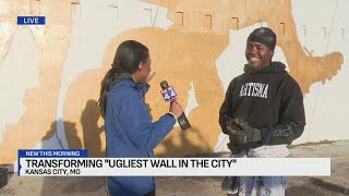 Kansas City artist turns old wall into vibrant mural of local culture