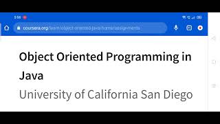 Coursera all weeks answers|| object oriented programming in Java|| Result 