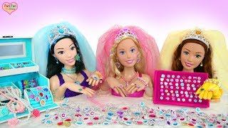 Giant Barbie Styling Head dolls Princess Makeover! raksasa boneka Barbie putri  Gigante Princesa