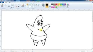 Menggunakan ikon garis lurus dan garis lengkung (curve) . Menggambar ikon Patrick dengan Paint screenshot 2