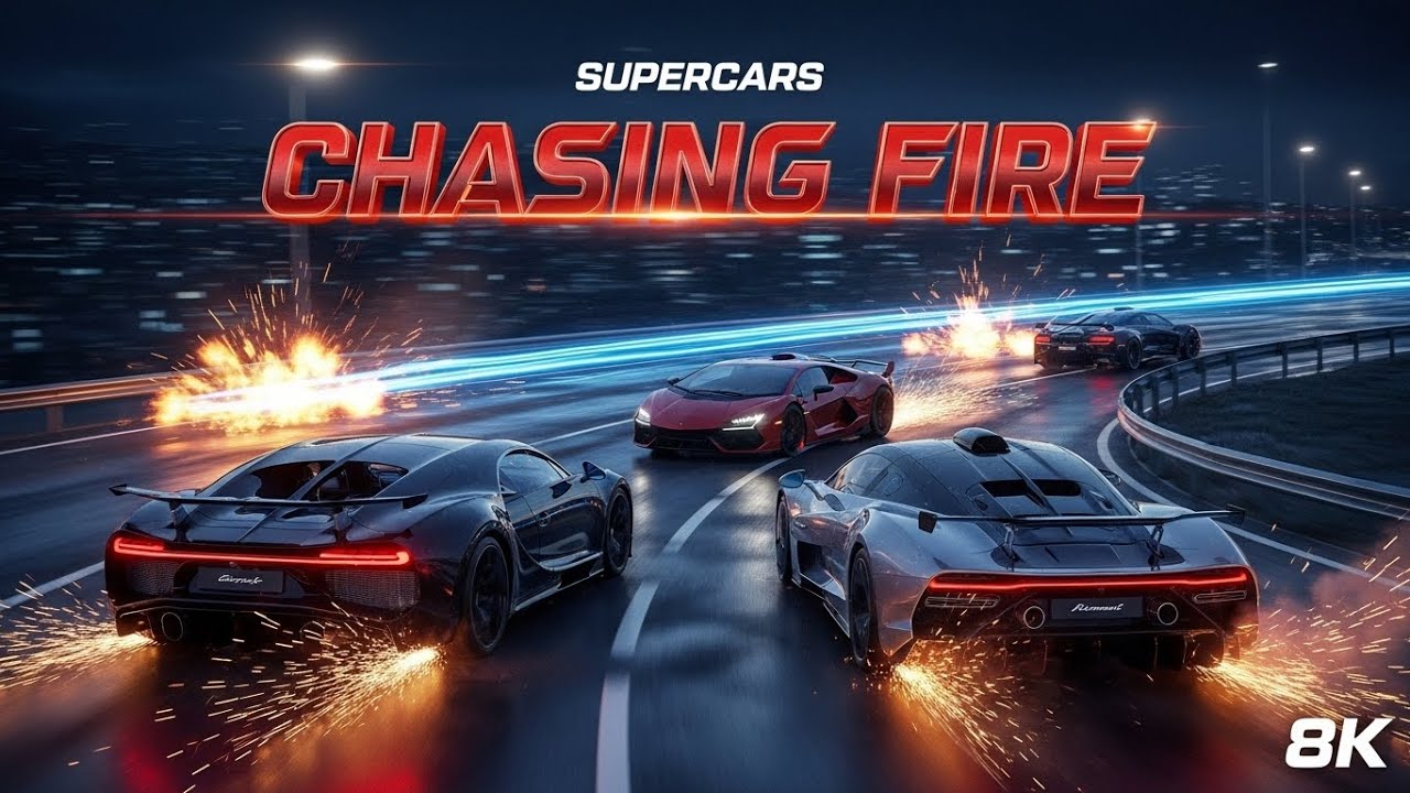 AI-Generated Supercar Racing Video🔥| Bugatti vs Lamborghini vs McLaren