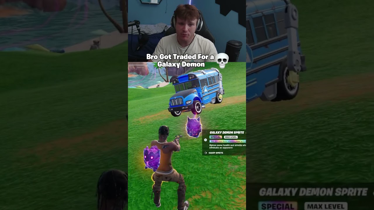 BRO GOT TRADED FOR A GALAXY DEMON SPRITE  😭 #fortnite #fortniteclips #gaming