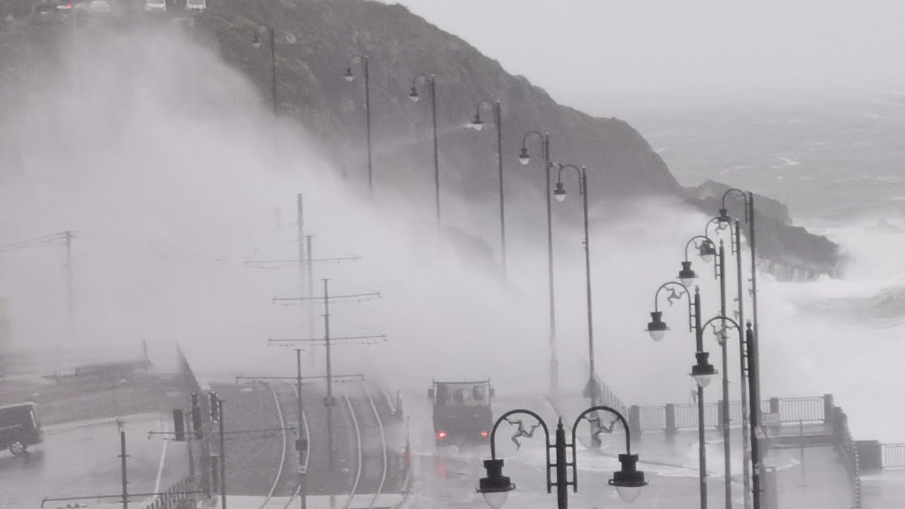 Isle of Man Storm hits Douglas Promenade YouTube