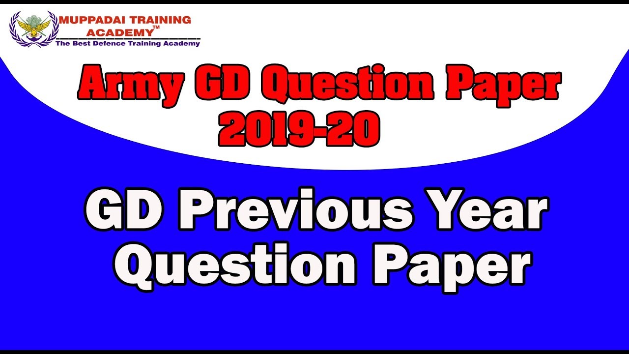 Army Soldier GD Exam Previous Year Question Papers Muppadai