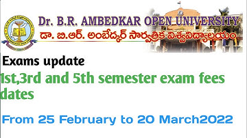 Dr BR Ambedkar open University  1st sem 3rd sem 5th sem exams