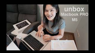 Unboxing my new MacBook Pro M5 (soft & cozy vibe) ✨☕