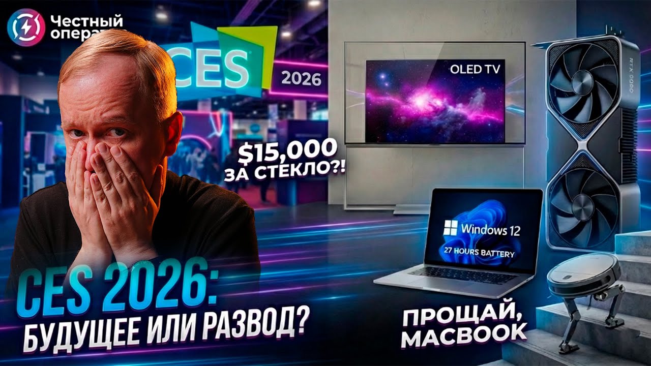 CES 2026: ТЕЛЕВИЗОР-СТЕКЛО, RTX 5090 и 