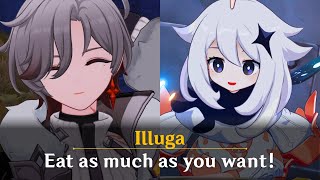 Illuga Invites The Traveler And Paimon To A Huge Feast Story Cutscene - Genshin Impact Luna Iv