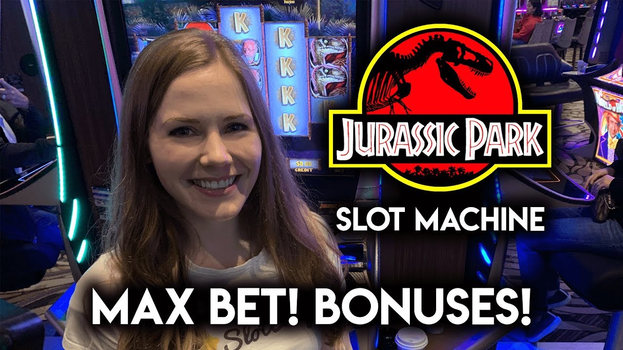Jurassic Park Slot Machine! MAX BET BONUSES!!
