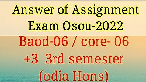 Baod-06 // answer of assignment exam-2022