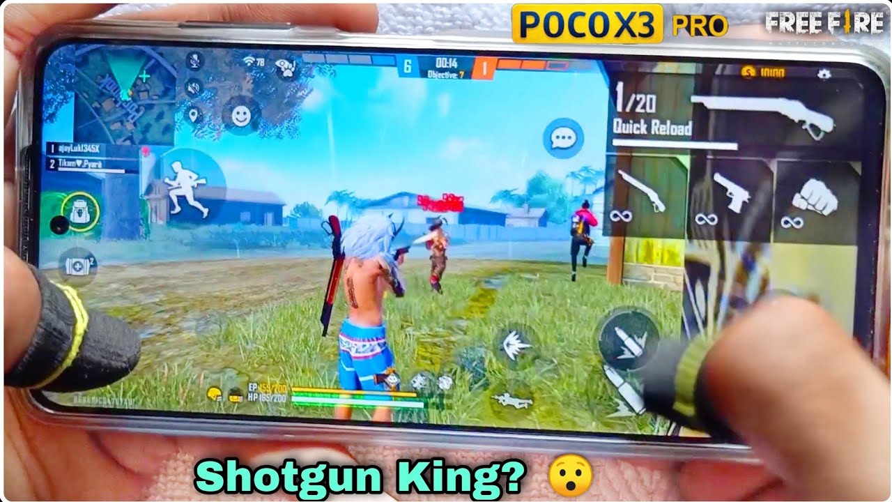 Poco x3 pro free fire gameplay test 2 finger claw handcam m1887 onetap headshot SD860 CPU smoothaf