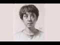 Short Hair Girl portrait Drawing in Pencil