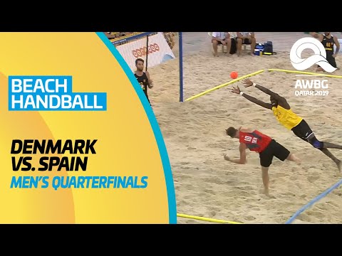 Beach Handball - Denmark vs Spain | Men's Quarterfinals | ANOC World Beach Games Qatar 2019 |Full