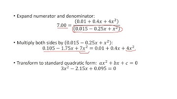 Equilibrium calculations part 2