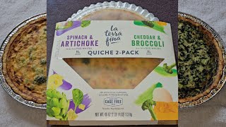 Costco Sale Item Review La Tera Fina Spinach & Artichoke Cheddar & Broccoli Quiche Taste Test Quiche Costco Cooking Instructions