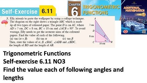 Trigonometric Functions self-exercise 6.11 Q3 latihan kendiri 6.11 form 5 add maths kssm spm