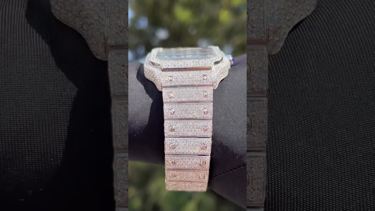 Moissanite Diamond Watch In Unique Style Fully Iced Out Watch Custom 