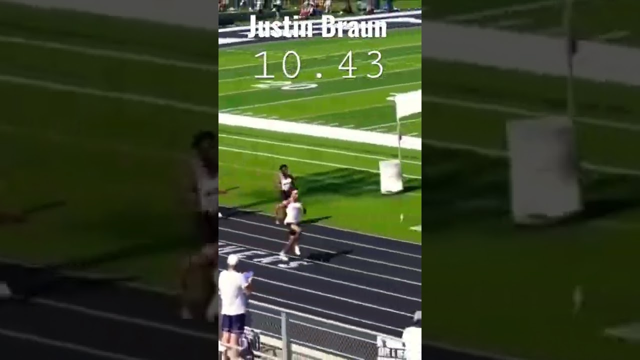 Justin Braun one of the top high school sprinter quick 10.43s with ease! 