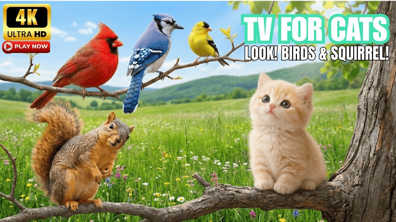 Cat TV 🐦 Birds & Squirrel Help Cats Can’t Stop Watching in 4K UHD 60 fps