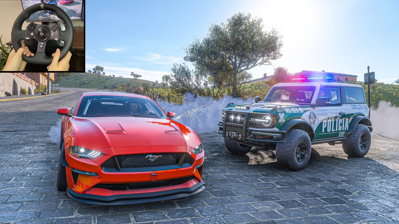 Ford Bronco 2021 Police chase | Forza Horizon 5 | Logitech g920 gameplay