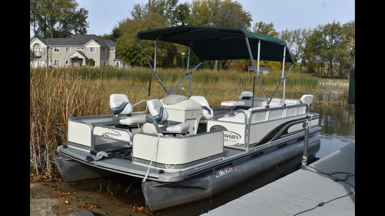 2000 Lowe Suncruiser Trinidad 224 22' Pontoon Boat With 2000 Hawkeye