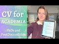 How to write CV for Academia // Ultimate guide for PhD and PostDoc resumes