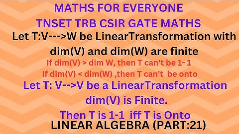 TNSET TRB CSIR GATE MATHS / LINEAR ALGEBRA MCQ/ PROBLEMS USING RANK NULLITY THEOREM