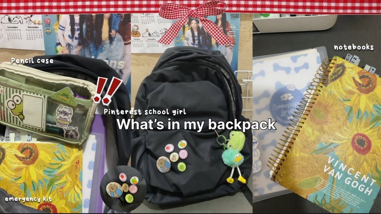 What’s in my backpack 🍎📂 [ year 9 ] Must Have School Necessities 📍| pinterest school girl