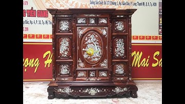 Tủ thờ gỗ cẩm lai, 13 ô trám cẩn ốc cao cấp |noithatsondong