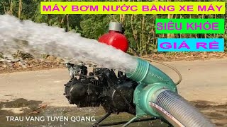 Test máy bơm nước bằng động cơ xe máy TL001 giá rẻ