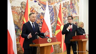 19 Xi 2021 R. Konferencja Prasowa Prezydenta Rp I Prezydenta Macedonii