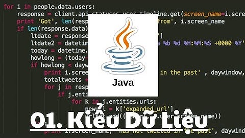 java 01- Kiểu dữ liệu | lập trình java