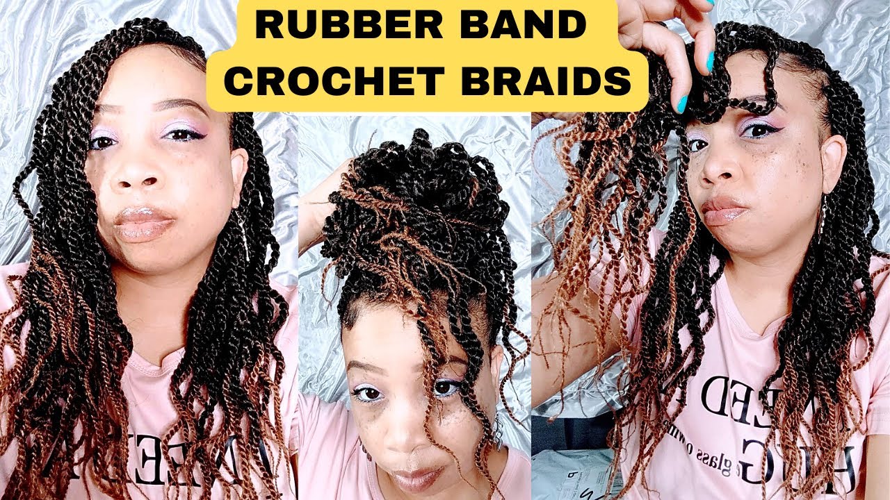 HOW TO RUBBER BAND CROCHET BASE FOR Wavy Senegalese Twist | BRAIDLESS ...