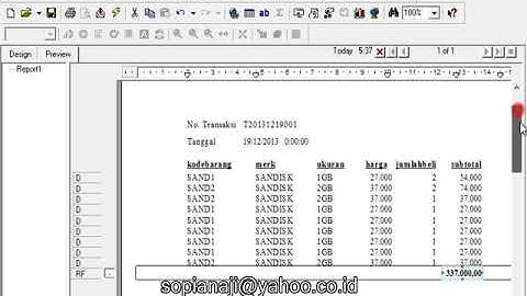 tutorial visual basic 6.0 || 07. membuat Struk pada CrystalReport