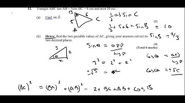 IB HL and SL Maths Exam Questions - Non-Right Angled Triangles