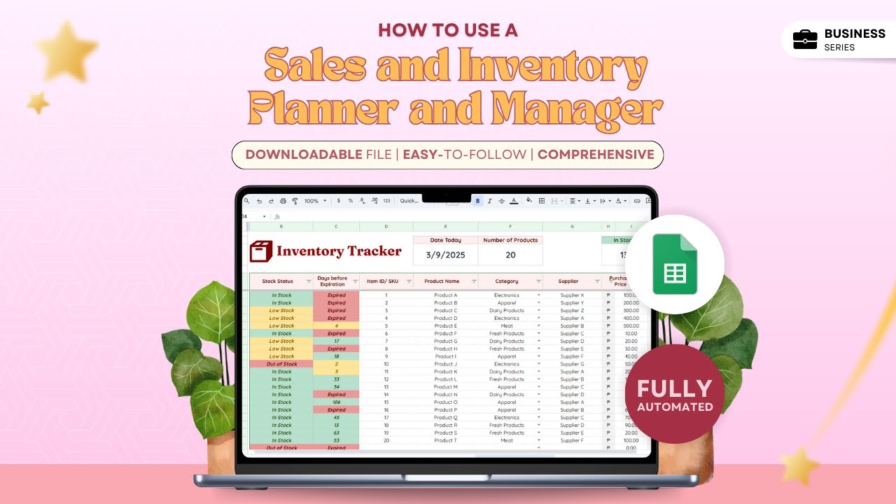 Sales and Inventory Planner and Manager | How to Use Template | Google Sheets Tracker