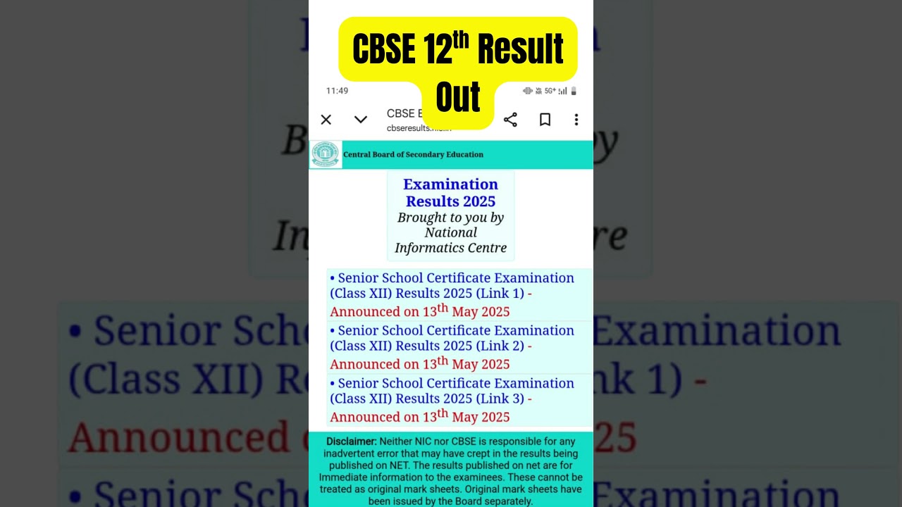 CBSE 12th Result 2025 Out, CBSE Results Download Link, How to download