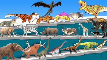 Epic Battle Woolly Mammoth vs T Rex Dinosaurs Versus Wild Animals Animal Revolt Battle Simulator