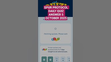 SPUR PROTOCOL DAILY QUIZ ANSWER 5 OCTOBER 2025 #shorts #spurprotocol