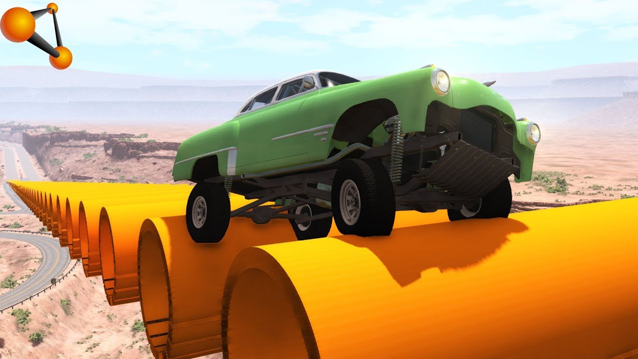 BeamNG.drive - Jumping on the Springboard of the Pipes