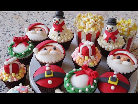 คริสต์มาส มาร์ชแมลโลว์ ฟองดองคัพเค้ก Christmas Marshmallows fondant Cupcakes l ครัวป้ามารายห์