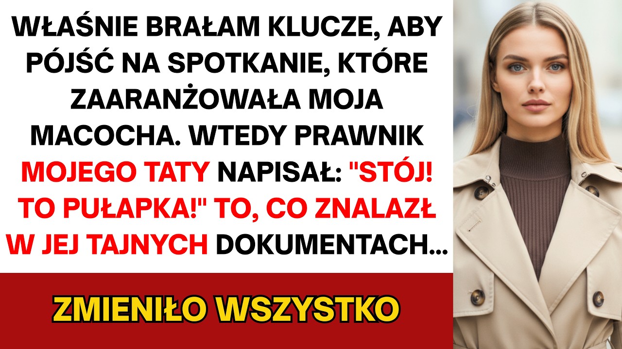 Kluczyki wrzynały mi się w dłoń, gdy na ekranie telefonu pojawiła się wiadomość od prawnika mojego ojca. Człowieka, który przez dwadzieścia lat przysyłał mi wyłącznie oficjalne pisma, a teraz...