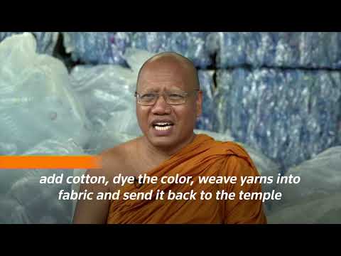 The Buddhist monks recycling plastic bottles into robes