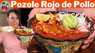 El Más Suculento POZOLE ROJO de POLLO que Puedes Hacer ** Quien Pruebe te Pedirá la Receta **