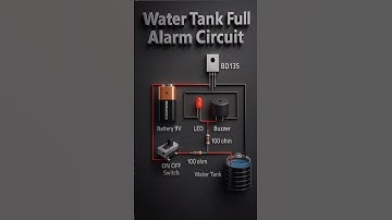 Water Tank Full Alarm Circuit Using BD135 Transistor#WaterTankAlarm #WaterLevelIndicator